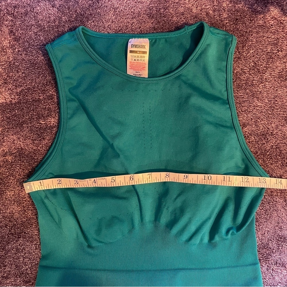 Gymshark sweat seamless midi tank sleeveless crop workout gym teal women medium - Picture 6 of 8